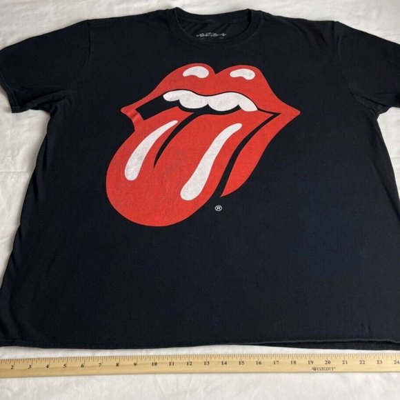 The Rolling Stones T-Shirt Unisex Size 2X Black Crew Neck Graphic Short Sleeve - Picture 7 of 7